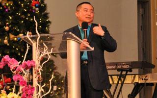 赵晓博士日前在南加州华人全福会举办的专题讲座上表示全球最大的基督教会在中国。 （图：南加州华人全福会