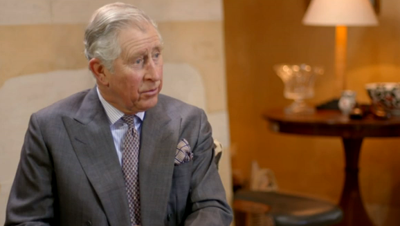 查尔斯王子今年2月接受BBC访谈时的视频截图。